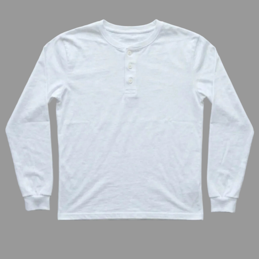 Giovenes Classic Slim-fit White Henley