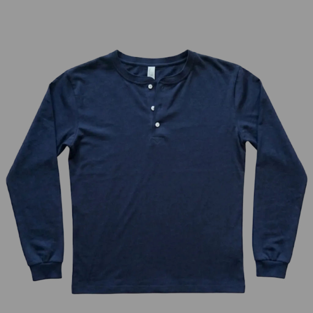Giovenes Classic Slim-fit Navy Blue Henley
